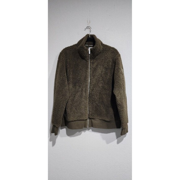 Calvin Klein Jackets & Blazers - Calvin Klein Woman's Olive Green Fleece Jacket w/ Pockets Size XL Full Zip